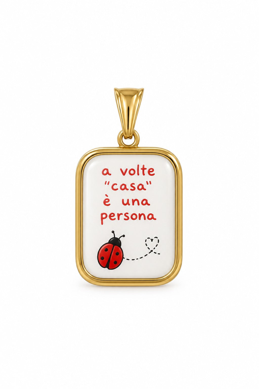 Ciondolo con frase - A volte casa è una persona - in acciaio inossidabile water-proof nichel free