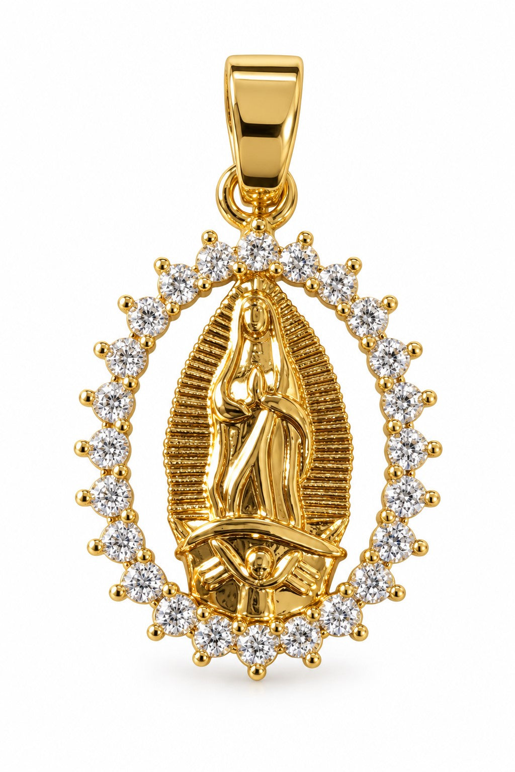 Sacred image protection pendant - in steel - does not lose color - nickel free