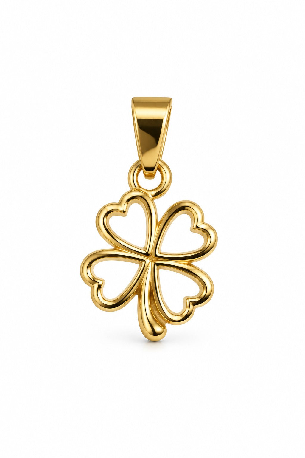Ciondolo Quadrifoglio color oro in acciaio - waterproof - nichel free