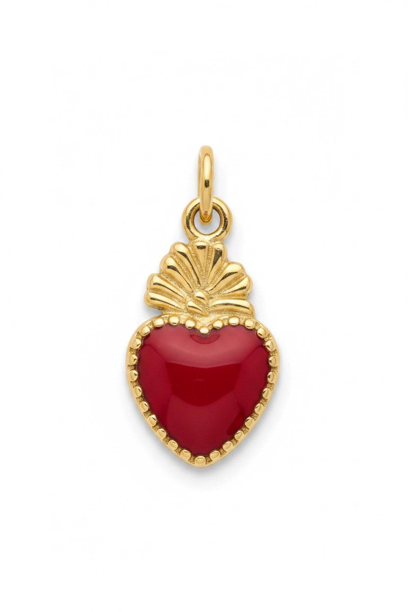 Pingente Sagrado Coração em ouro vermelho em aço