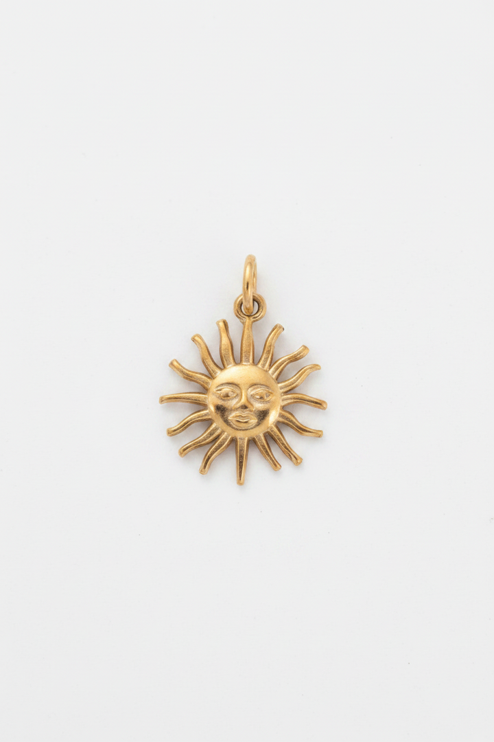 Ciondolo Sole oro in acciaio inossidabile - waterproof - nichel free