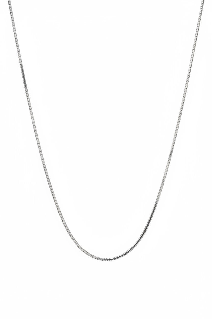 Collana Basic modello a coda di topo ideale per ciondoli color Argento in acciaio - waterproof