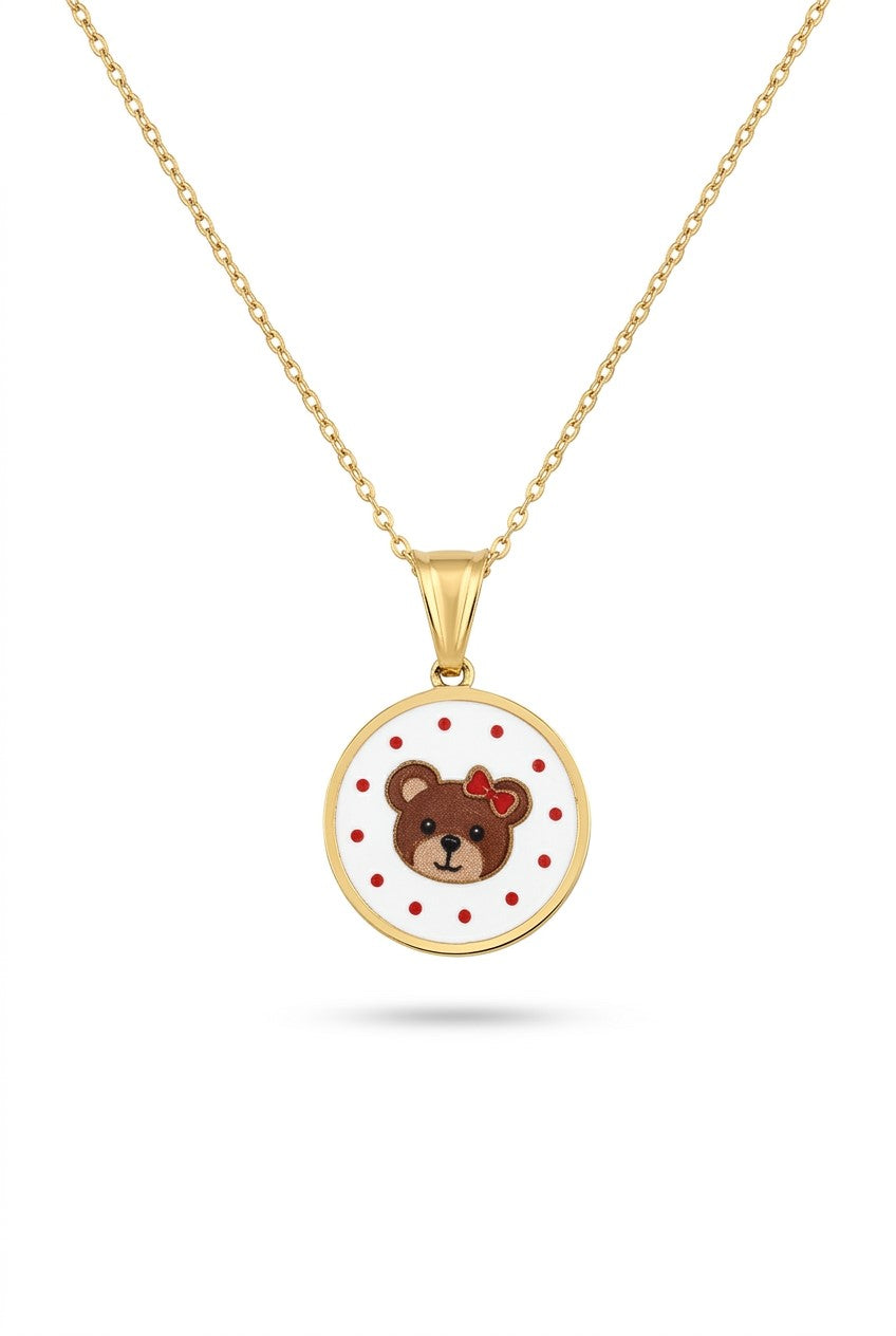 Pingente Sweet Teddy em aço inoxidável - à prova d'água - sem níquel