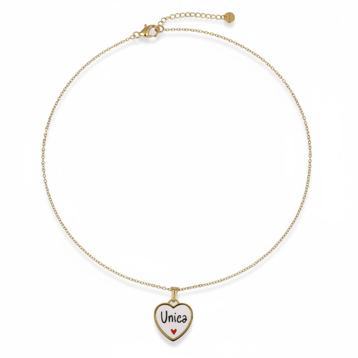 Collana con Ciondolo con scritta - Unica - in acciaio - non perde colore - nichel free