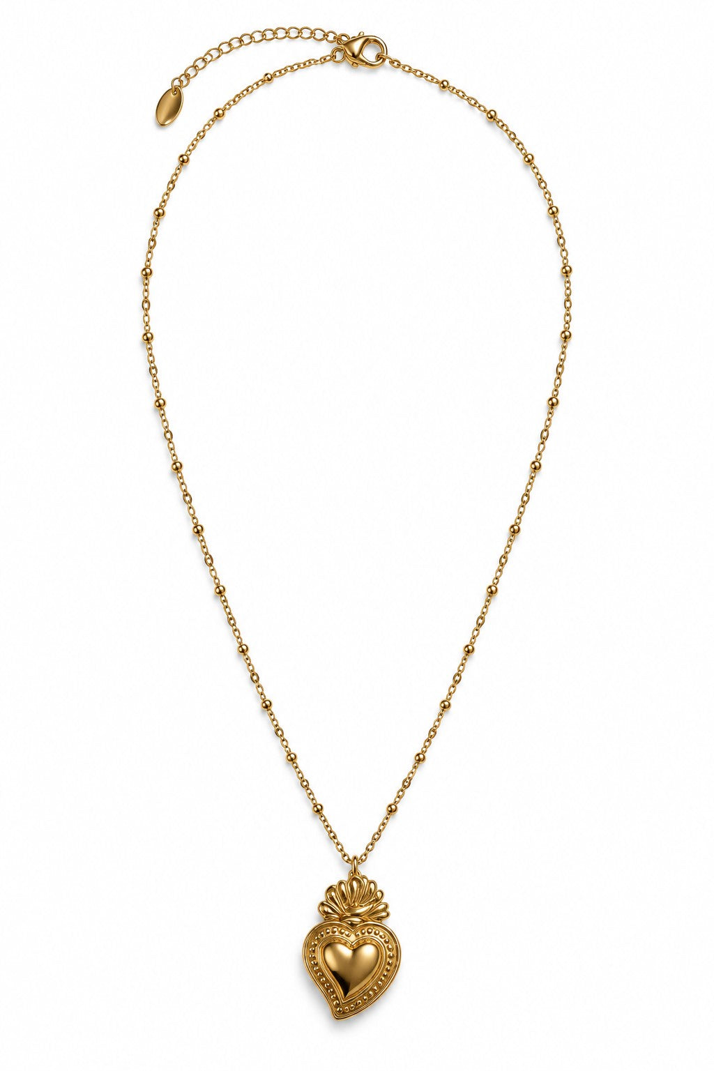 Collana Cuore Sacro color oro - in Acciaio - Waterproof - Nichel free