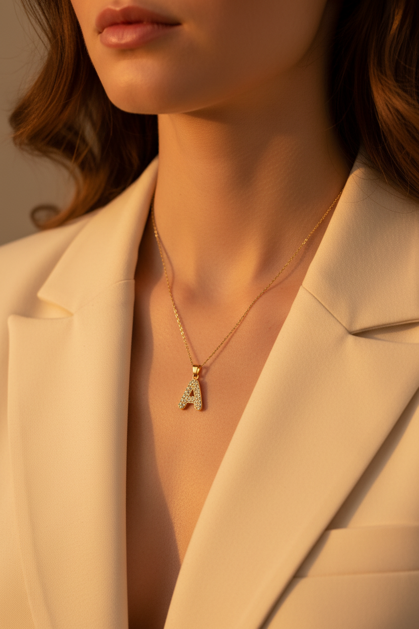 Collana iniziale A dorata