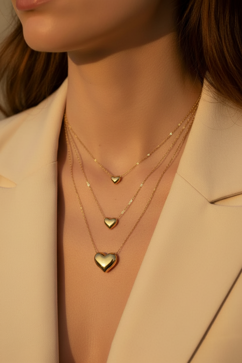 Collane cuori con luce pulita