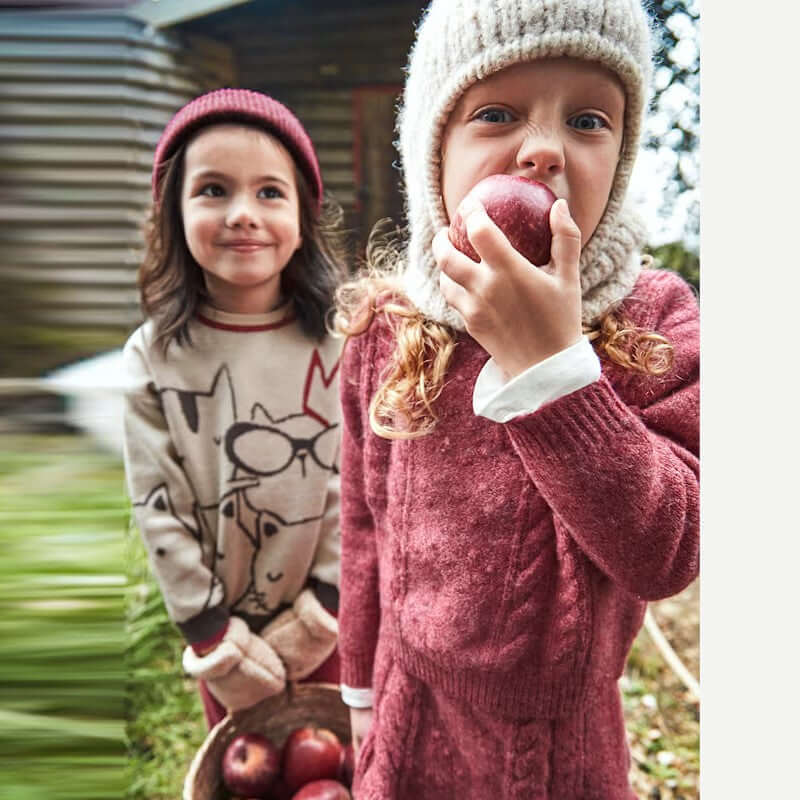 Completo MAYORAL in maglia maglioncino e gonna ciliegia 2 anni - 10 anni