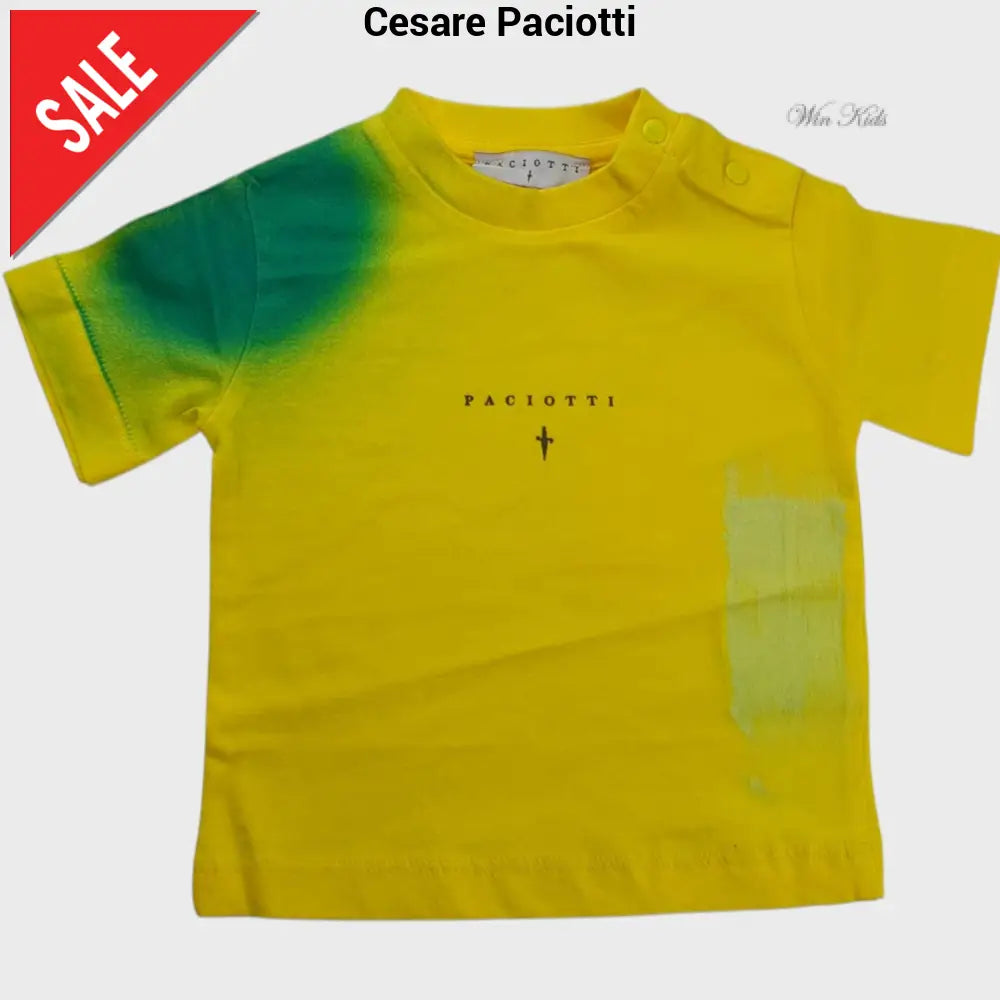 Completo CESARE PACIOTTI baby e kids giallo e nero 6 mesi - 6 anni Completi