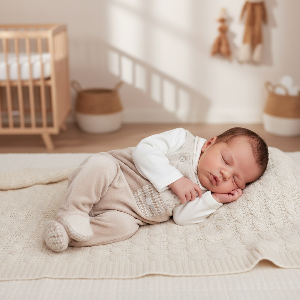 Completo CHICCO neonato salopette in ciniglia e body tema orsetto