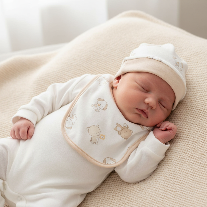 Completo CHICCO tutina, cappello e bavetta in confezione regalo