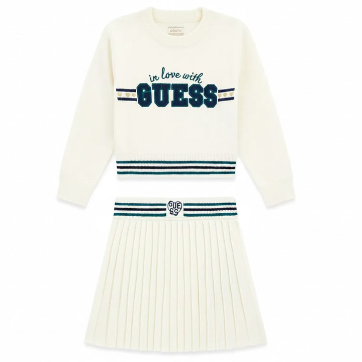 Completo Guess in maglia composto da Maglioncino e Gonna dalla taglia 2 anni alla 8 anni