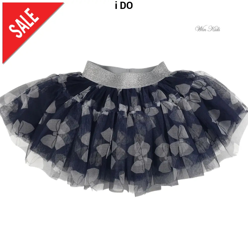 Camiseta e saia i DO menina completa com laços brancos e azuis 12 meses - 8 anos Completo