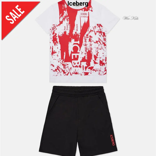 Completo ICEBERG bianco rosso e nero junior 6 anni - 16 anni Completi