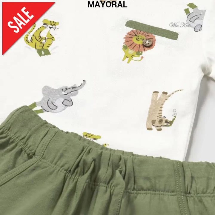 Completo MAYORAL 2 t-shirt e pantaloncino da bambino 6 mesi - 4anni Completi