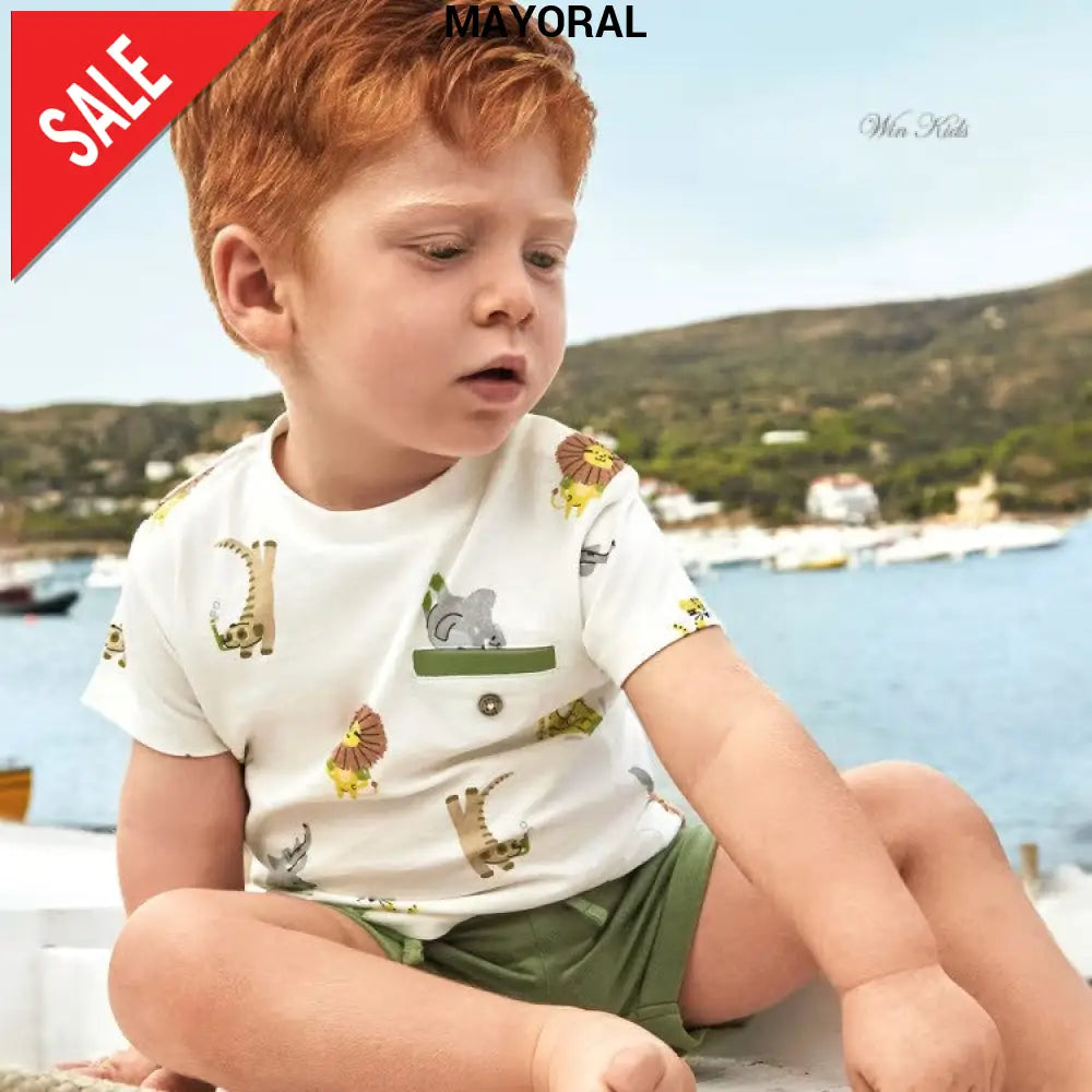 Completo MAYORAL 2 t-shirt e pantaloncino da bambino 6 mesi - 4anni Completi