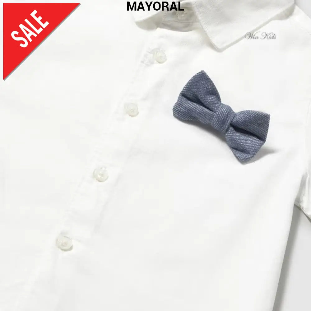 Completo MAYORAL bermuda con bretelle camicia e papillon 6 mesi - 4 anni Completi