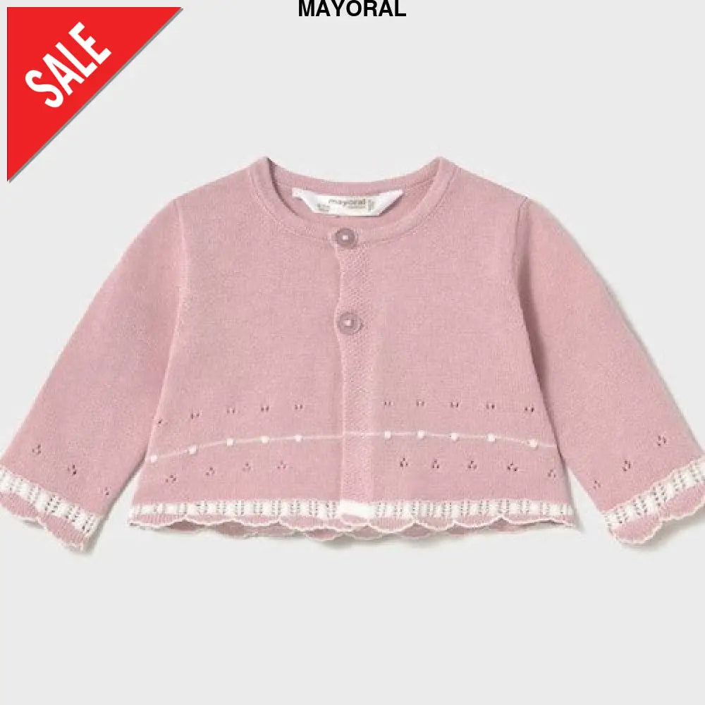Completo MAYORAL neonata cardigan polo e pantaloncino rosa 1 mese - 18 mesi Completi