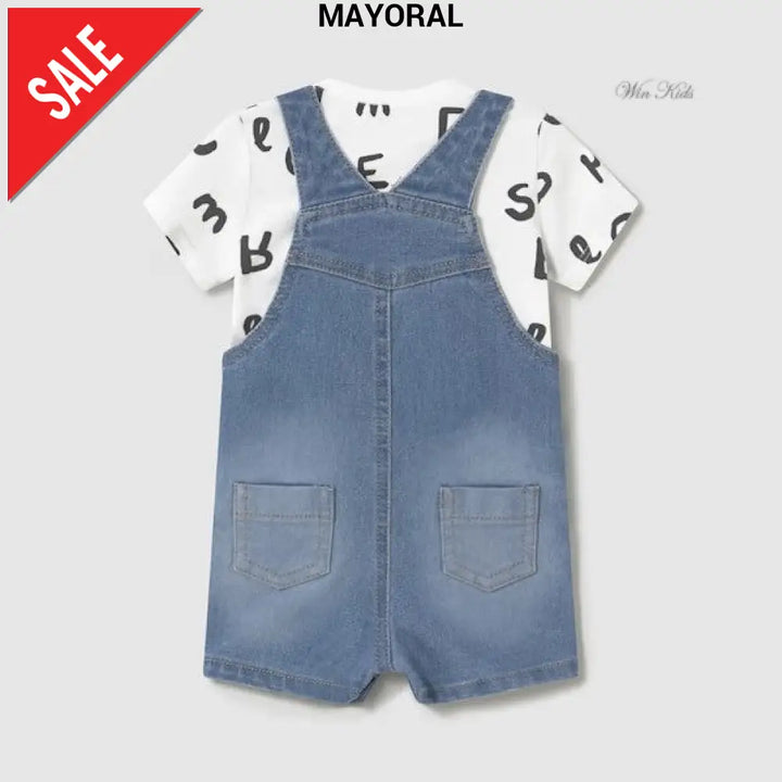 Completo MAYORAL salopette in jeans con orsetto e t-shirt 1 mese - 18 mesi Completi