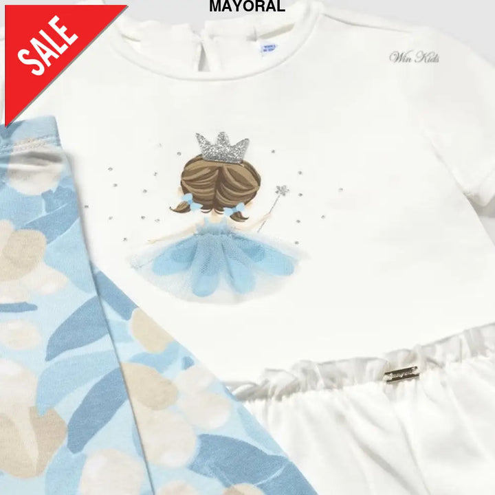 Completo MAYORAL t-shirt e leggings principessa 6 mesi - 4 anni Completi