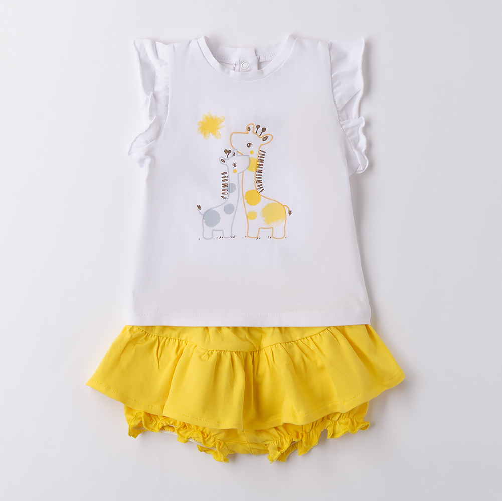 Complete summer DO for girls white yellow from 3 months to 24 months