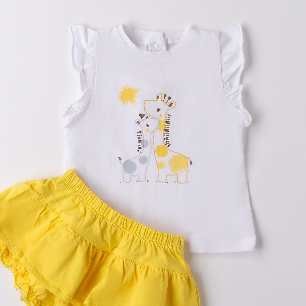 Complete summer DO for girls white yellow from 3 months to 24 months