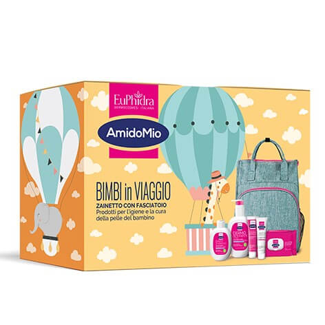 Confezione EUPHYDRA ZAINO E PRODOTTI PER LA CURA DELLA PELLE DEL BAMBINO