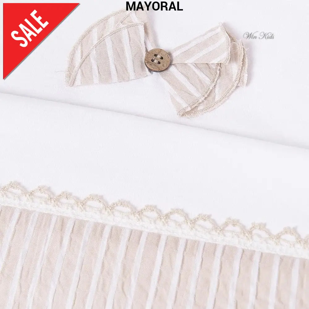 Coperta MAYORAL in cotone bianco e beige da passeggino o culla piccola Beige / Taglia unica Coperte