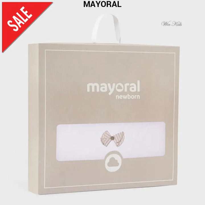 Coperta MAYORAL in cotone bianco e beige da passeggino o culla piccola Beige / Taglia unica Coperte