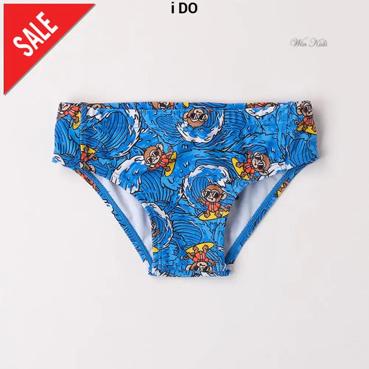 Costume I DO modello slip blu con scimmiette dalla 12 mesi alla 8 anni Costumi