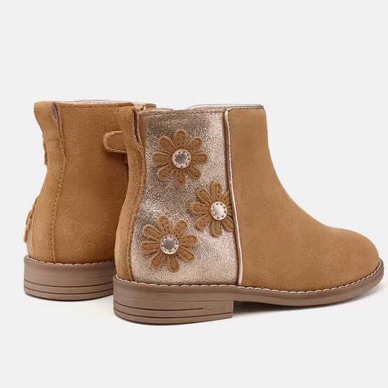 MAYORAL ankle boot in tan leather with rubber sole 26 - 30