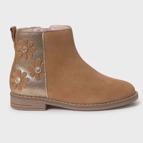 MAYORAL ankle boot in tan leather with rubber sole 26 - 30