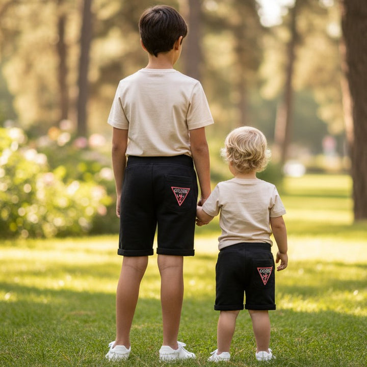 Bermuda GUESS in cotone garzato nero 2 anni - 16 anni