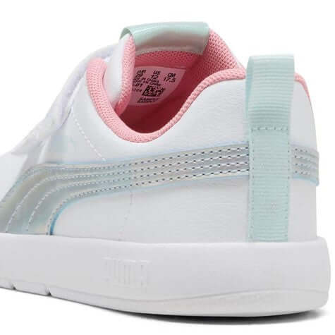 Scarpe PUMA Courtflex V3 bianca rosa verde acqua dal 23 al 27