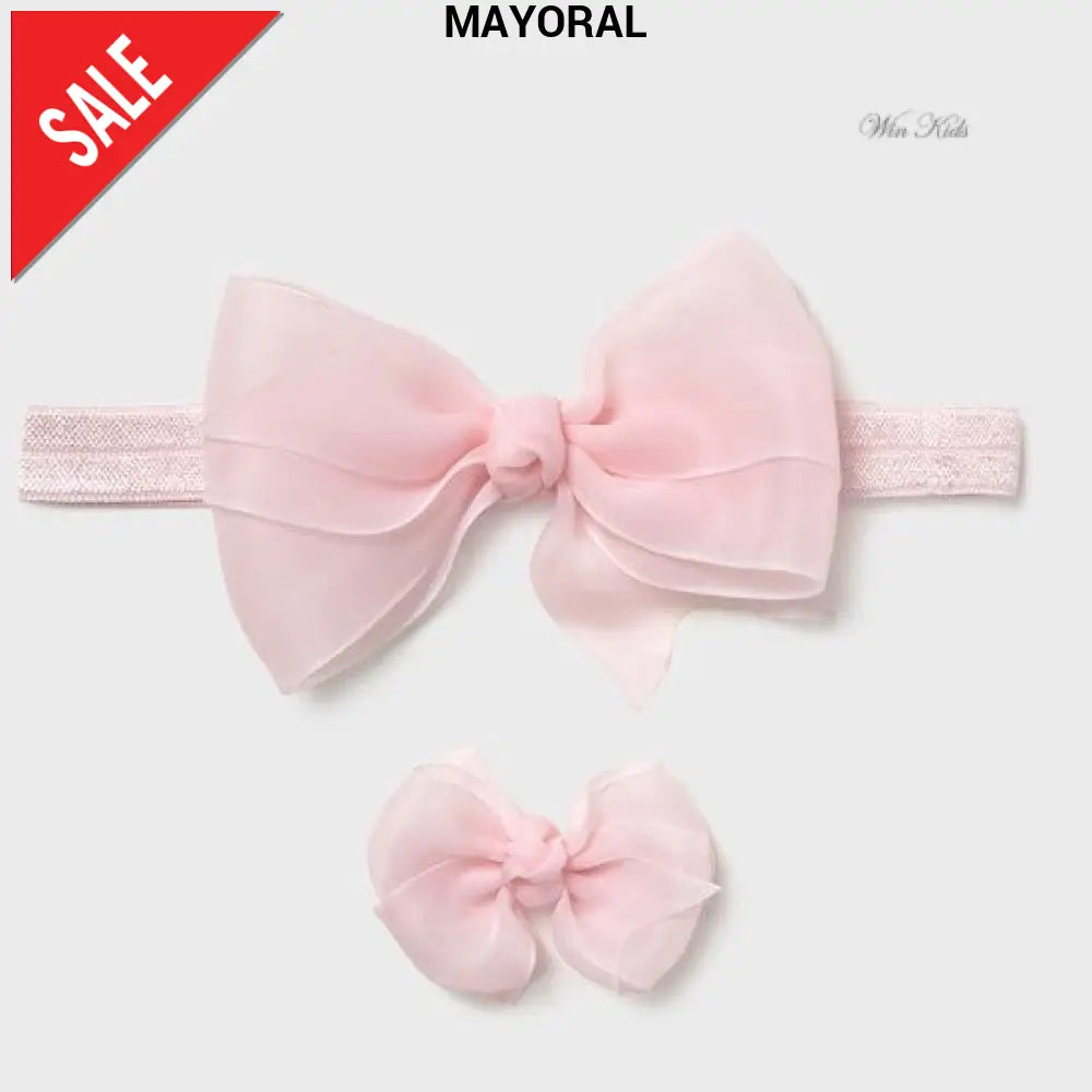 Fascia e fermaglio MAYORAL neonata rosa con fiocco Rosa / Taglia unica Fasce