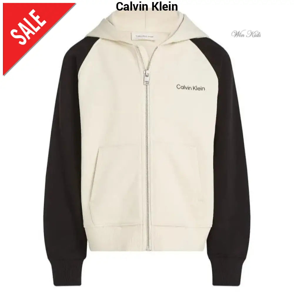 Felpa CALVIN KLEIN in cotone con cappuccio e zip 4 anni - 16 anni Felpe