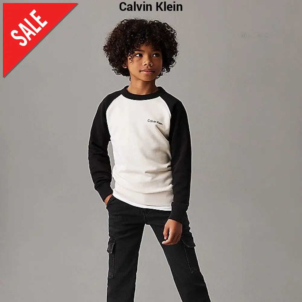 Felpa CALVIN KLEIN in cotone girocollo 4 anni - 16 anni Felpe