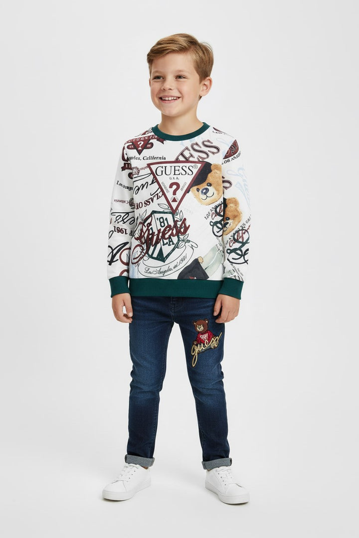 GUESS Teddy pattern sweatshirt from size 2 years to 7 years