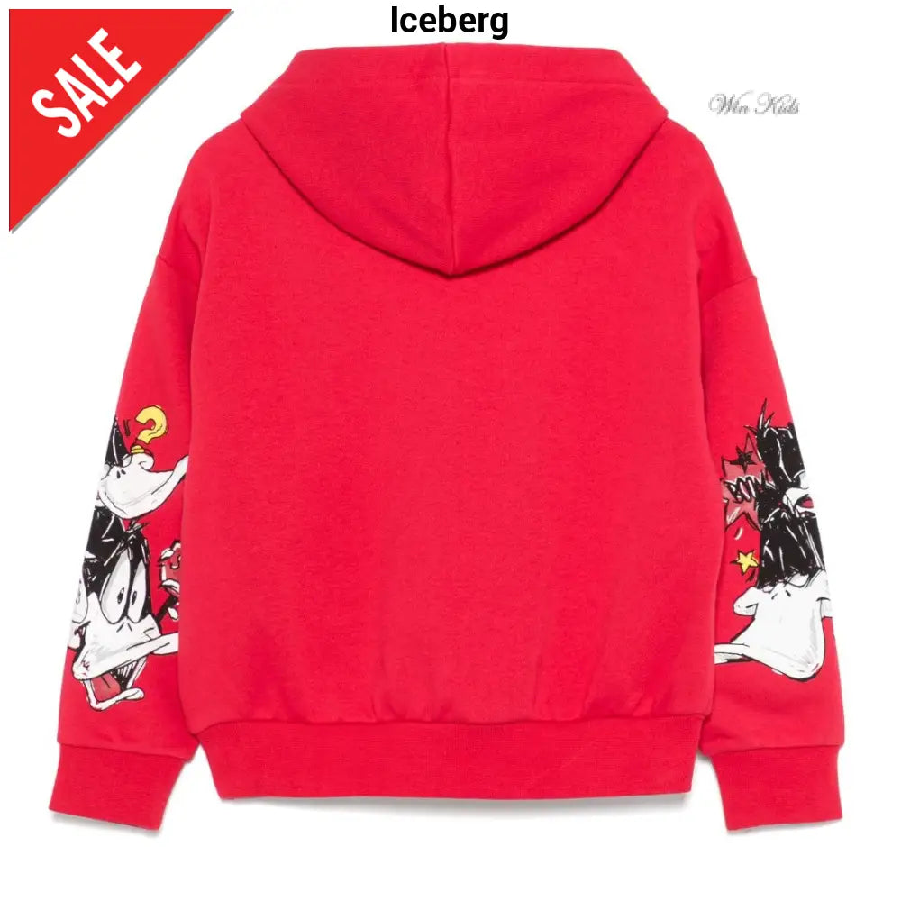 Felpa ICEBERG Daffy Duck rossa in cotone 4 anni - 16 anni Felpe