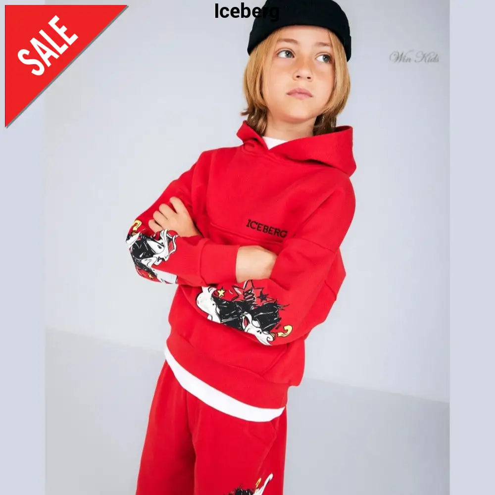 Felpa ICEBERG Daffy Duck rossa in cotone 4 anni - 16 anni Felpe