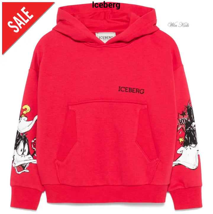 Felpa ICEBERG Daffy Duck rossa in cotone 4 anni - 16 anni Felpe