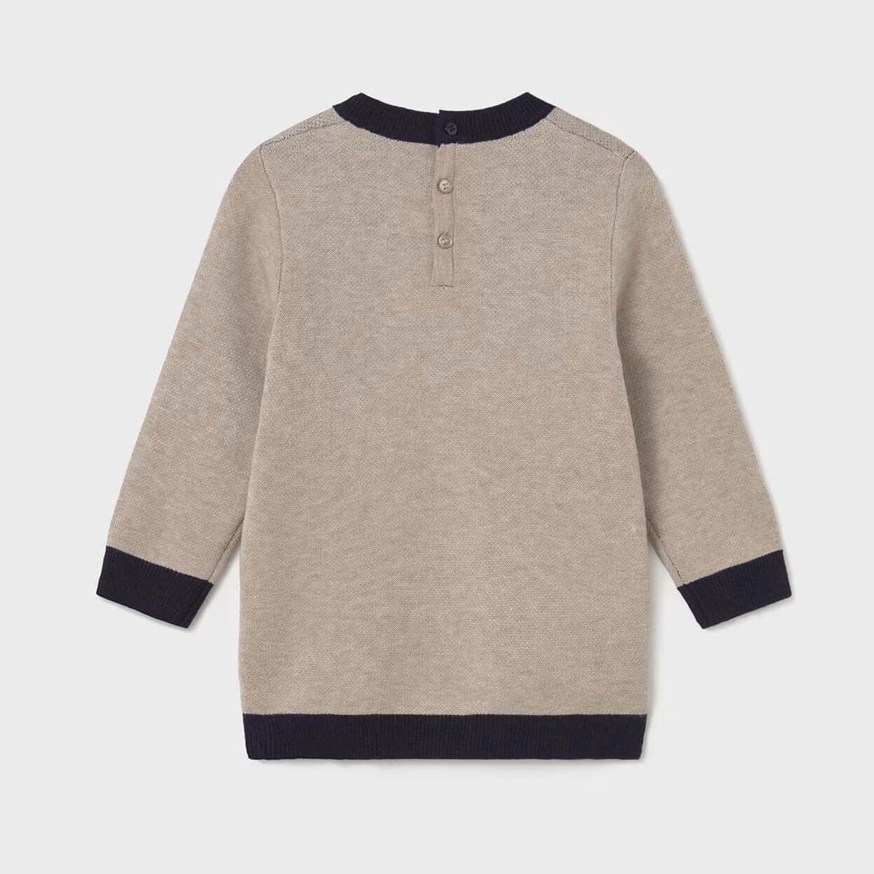 Vestido MAYORAL de punto con estampado de lazos en beige y azul