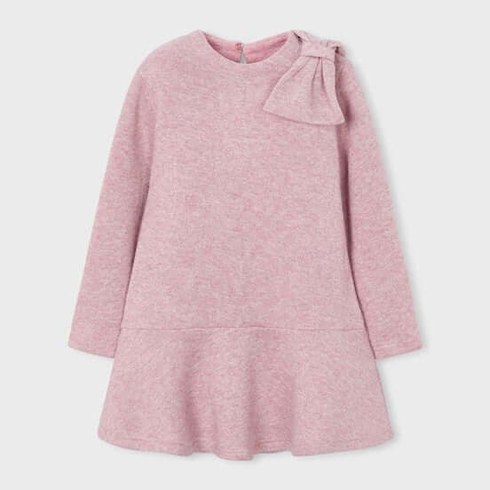 MAYORAL dress in pink laminated tricot with bow 2 years - 10 years