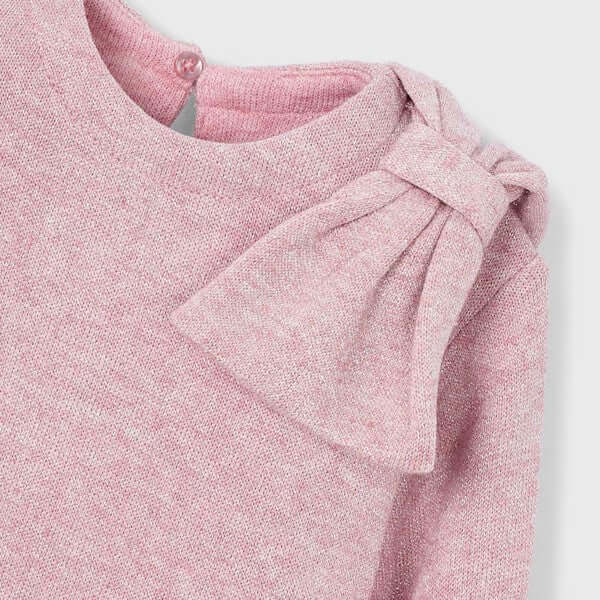 MAYORAL dress in pink laminated tricot with bow 2 years - 10 years