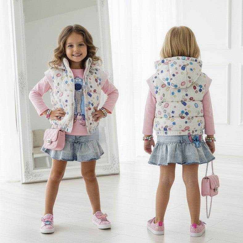 Gonna Monnalisa tema stitch in jeans 2 anni - 10 anni