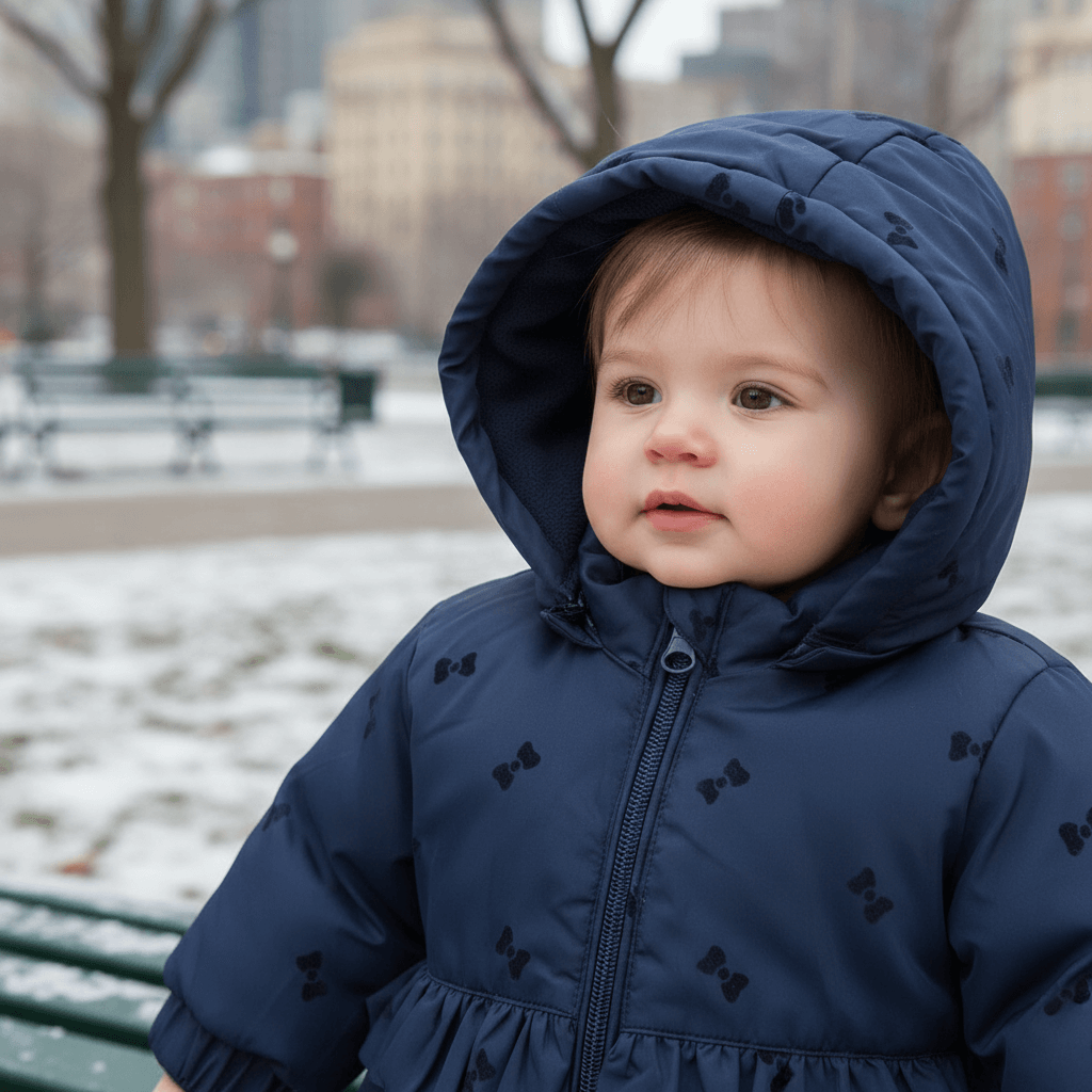 Giubbotto CHICCO blu bambina fiocchetti