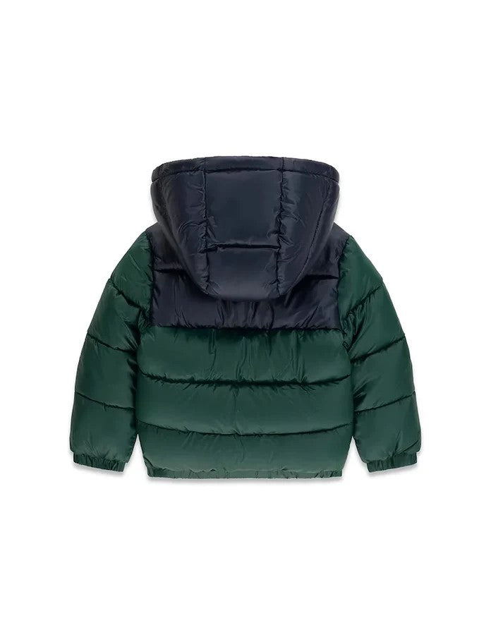 Giubbotto GUESS da bambino blu e verde con interno logato dalla taglia 2 anni alla 7 anni