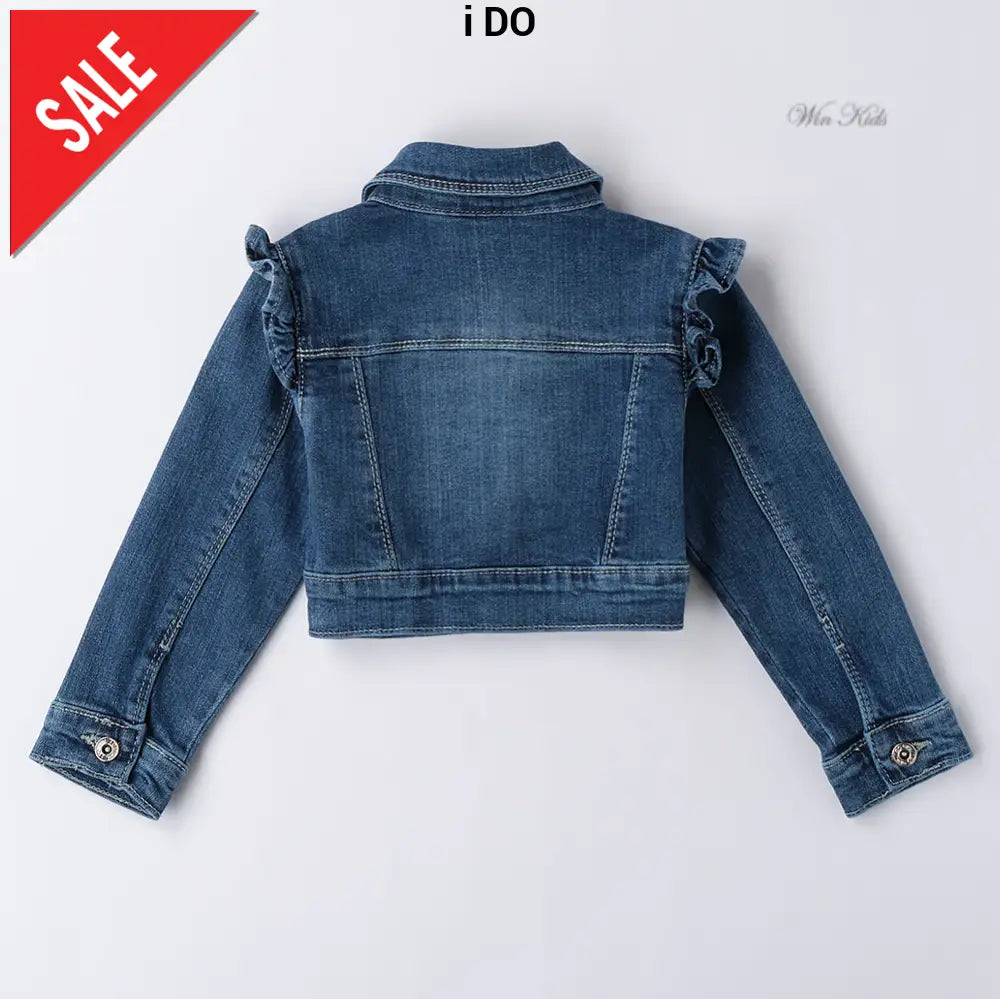 Giubbotto i DO bambina in jeans corto dalla 18mesi alla 8anni Giubbotti