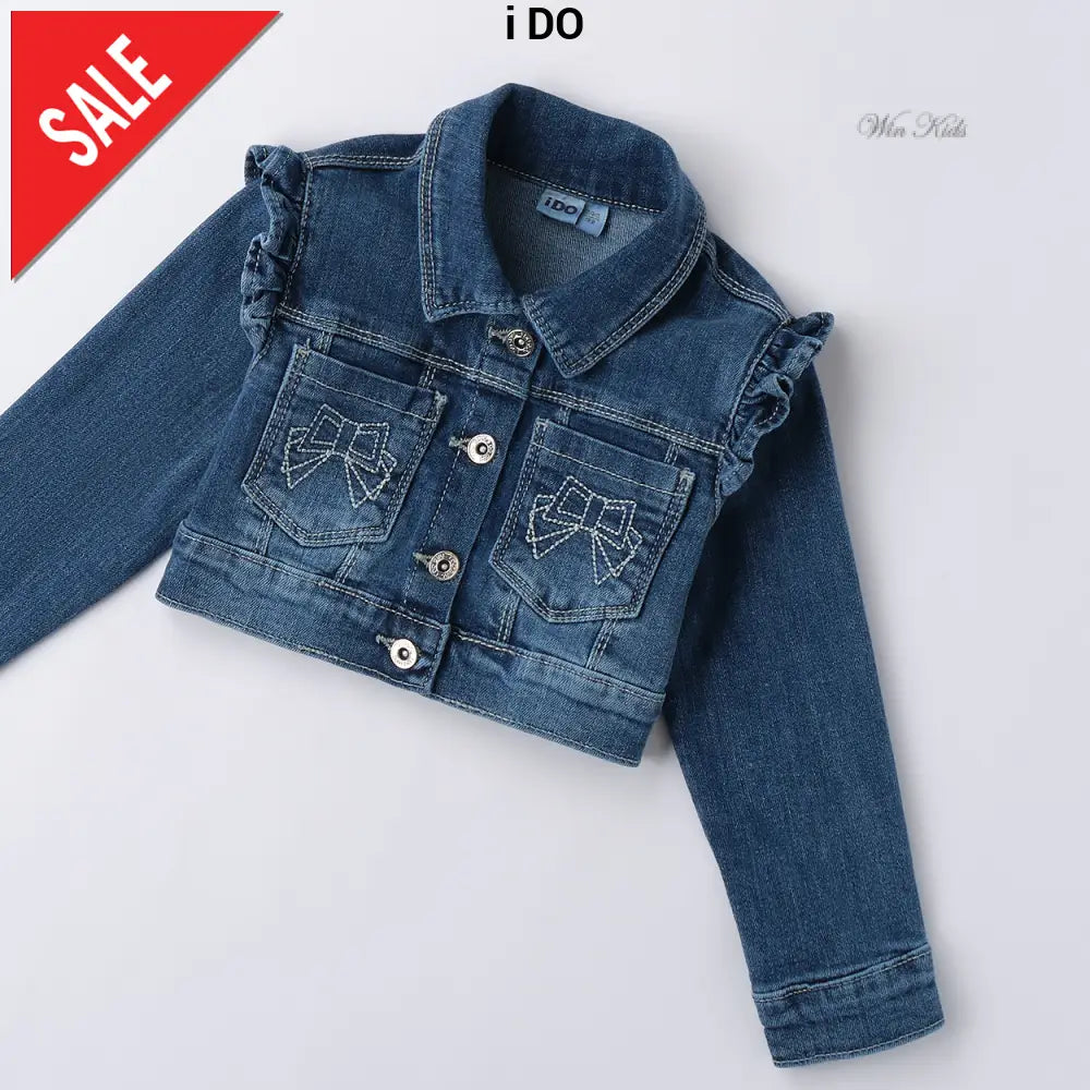 Giubbotto i DO bambina in jeans corto dalla 18mesi alla 8anni Giubbotti