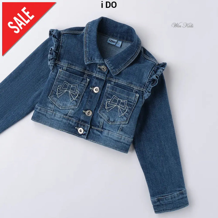 Giubbotto i DO bambina in jeans corto dalla 18mesi alla 8anni Giubbotti